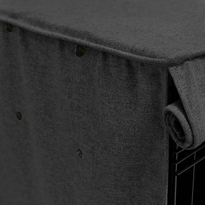 Friends Forever Metal Dog Crate Cover 30 inch, Wire Dog Kennel Cover w/Light Blocking Protective Curtain, Dog Cage Cover w/Roller Shades, Machine Washable, Trucker Black