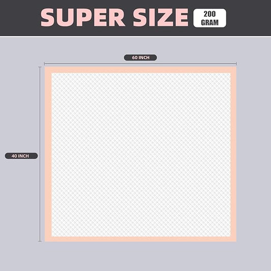 MKISS Oversized Bed Pads 40" x 60"(40 Counts), Heavy Duty Ultra Absorbent Underpads, Chucks Pads Disposable for Adults, Children, Babies, Elderly and Pets