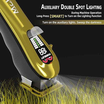 Dog Clippers - 5-Mode Heavy-Duty Grooming Kit With LED Display, Rechargeable, Auxiliary Light, Low Noise, Cordless Pet Tool