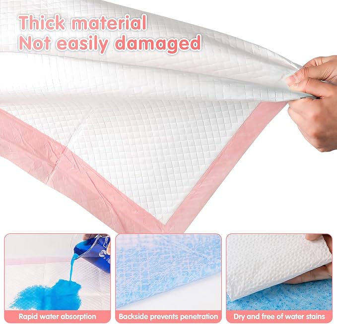 BinetGo Pink Disposable Pee Pads for Dogs, 50 Count 28” x 36” XX-Large Wee Wee Pads for Dogs Urine, Extra Absorbent Unscented Puppy Pads, Pet Training Pads for Dogs, Pink Doggy Pee Pads for Indoors