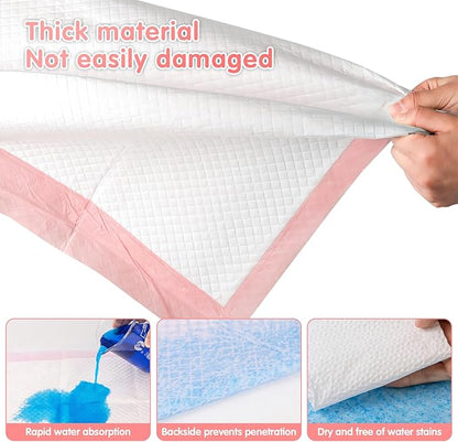 BinetGo Pink Disposable Pee Pads for Dogs, 50 Count 28” x 36” XX-Large Wee Wee Pads for Dogs Urine, Extra Absorbent Unscented Puppy Pads, Pet Training Pads for Dogs, Pink Doggy Pee Pads for Indoors