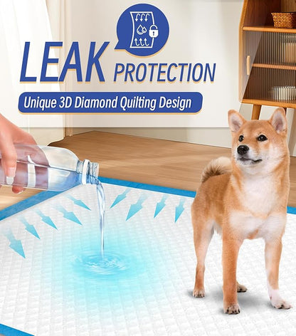 Large Puppy Pee Pads 22x36 Inch 100-Pack | Extra Absorbent Potty Training Pads for Dogs | Leakproof Quick-Dry & Odor Blocking Pet Housebreaking Supplies