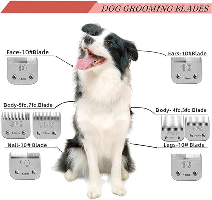 Detachable Pet Dog Clipper Blades,Compatible with Oster A5, Wahl KM Series Clippers,Made of Ceramic （#10/30 Blade 1/100-Inch 0.25MM Cut Length）