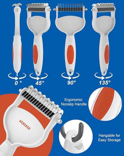 Dog Slicker Brush with Undercoat Rake for Cats, Grooming for Pets, Dogs, Cats