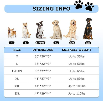 Washable Extra Large Dog Bed Covers Soft Plush Replacement, Waterproof Dog Bed Liner, Pet Bed Cover with Zipper 44x32x3 Inches, Light Grey, Cover Only