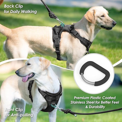 No Pull Dog Harness, Puppy Vest with Front Clip for Small Medium Large Sized Dog(Black,XL)