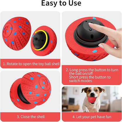 Smart Interactive Dog Toys, Activated Moving, Bouncing, Rotating Ball for Medium/Large Dogs, Motion-Activated Dog Ball to Keep Them Busy, IP54 Waterproof & E-TPU, Fun & Engaging Dog Gift