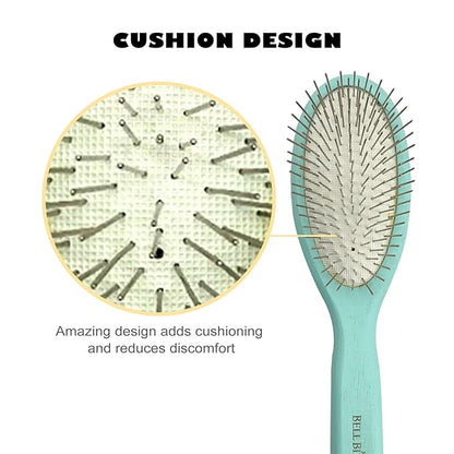 Der Meister Pin Brush, Pets Shedding, Dematting and Grooming tool for Dogs and Cats with All Hair Types, Remove Loose Hair, Fur, Undercoat, Mats, Tangled Hair, Knots (Green)