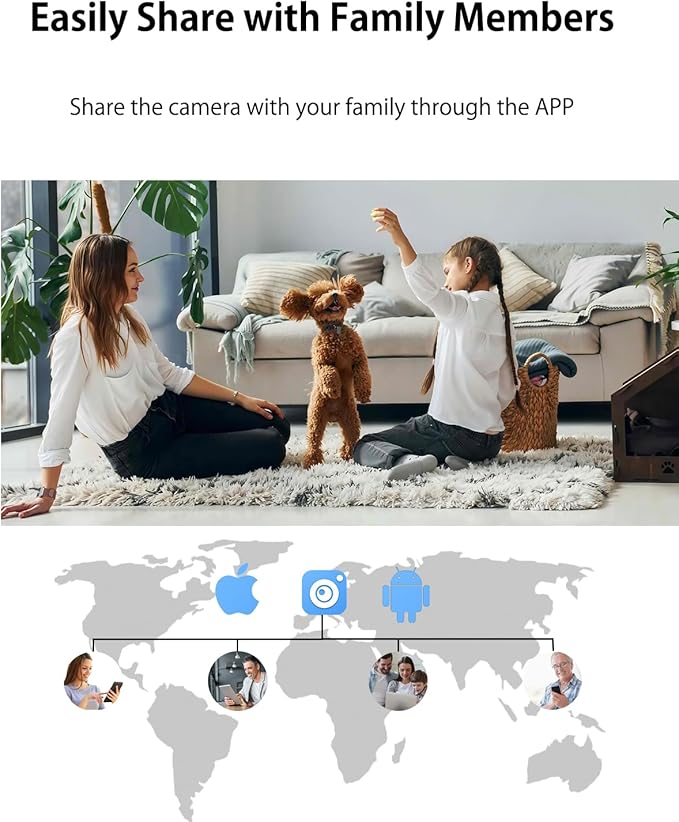 VIMTAG 2.5K Indoor Camera 5G&2.4G WiFi Cameras for Home Security, 360° Pet/Dog/Cat/Nanny Cam & Baby Monitor with Phone App & Speaker, Motion Tracking, Free AI Detection, Night Vision, SD/Cloud Storage