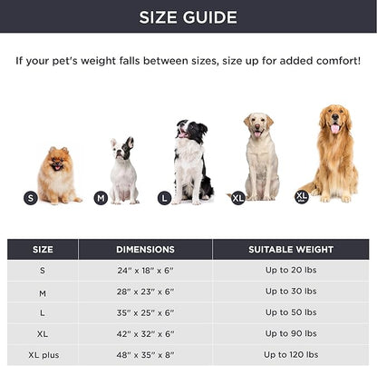 Bedsure Orthopedic Dog Bed for Medium Dogs - Supportive Egg Foam Dog Sofa, Bolster Couch Pet Bed with Removable Waterproof Washable Cover, Comfy Plush Velvet Fluff Surface, Nonskid Bottom, Charcoal