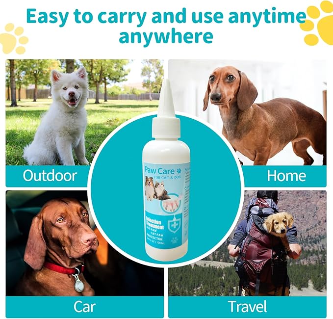 Itch Relief Dog Paw Cleaner, Dog Licking Paws Treatment, 3.4oz Dog Paw Cleaning Solution, Dog Foot Cleaner, No Rinse Pet Toes Drops Safe Cat Cleanser Care for Cleaning Grooming