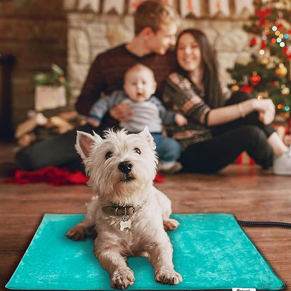 Toozey Pet Heating Pad, 6 Adjustable Temperature Dog Cat Heating Pad with Timer, Indoor Pet Heating Pads for Cats Dogs with Chew Resistant Cord, Electric Pads for Dogs Cats, Pet Heated Mat