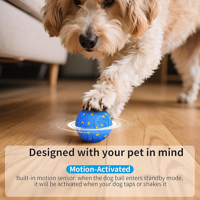 Smart Interactive Dog Toys, Activated Moving, Bouncing, Rotating Ball for Medium/Large Dogs, Motion-Activated Dog Ball to Keep Them Busy, IP54 Waterproof & E-TPU, Fun & Engaging Dog Gift