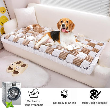 Pet Couch Cover, Couch Cover for Dogs Washable,Durable Pet Couch Covers for Sofa,Pet Friendly Sofa Protector, Large Dog Furniture Shield, Easy Clean Dog Couch Cover(27.6X70.9In,Light Coffee)