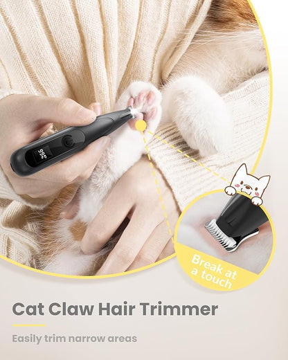 Cat Clippers with LED Display,35dB Ultra-Low Noise Cat Hair Trimmer Shaver, Cordless Dog Paw Trimmer with LED Light,Type-C Rechargeable Cat Dog Clippers for Grooming Paws, Ears, Face, Rump