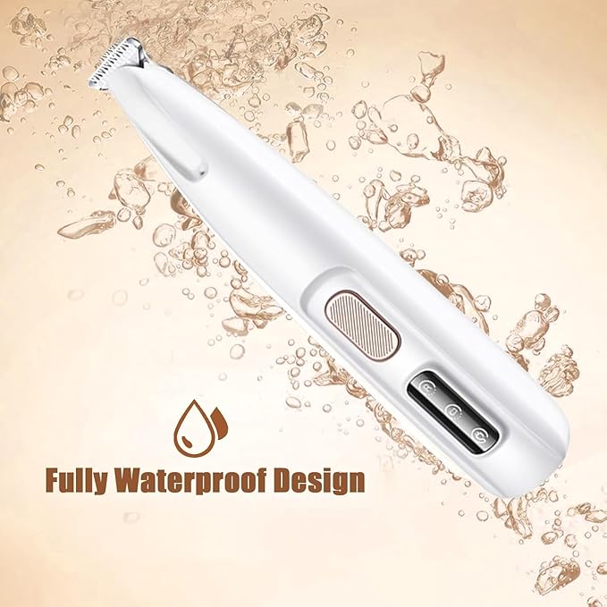 Dog Clipper Electric Paw Trimmer with LED Light - Waterproof, Rechargeable, Low Noise Pet Hair Shaver for Dogs and Cats(Equipped with Replacement blade2pcs) ﻿