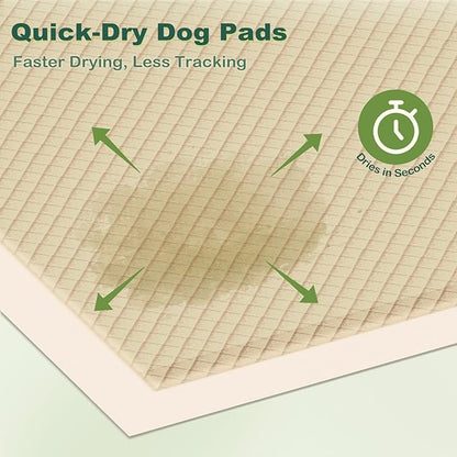 MIZOK Dog Pee Pads Large 28X34in Bamboo Dog Pads Odor Eliminating Pee Pads for Dogs 8 Cups Super Absorbent 6-Layers Leak-Proof Training Pads, Disposable (40 Counts)