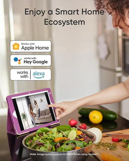 eufy Indoor Cam E30, Latest Generation, 4K UHD Security Camera, Pet/Dog/Baby Camera with Phone app, Color Night Vision, Human/Pet Auto Tracking, 360 Pan-Tilt, Works with Homekit
