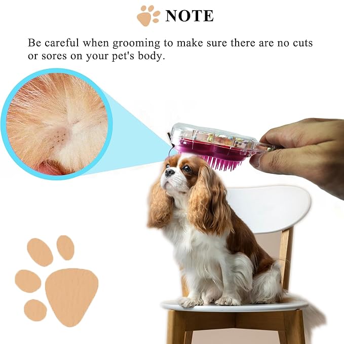 Soft Dog Brush for Small Dogs | Gentle Puppy Brush for Yorkies, Shih Tzus, Maltipoos & Maltese | Pet Hair Removal Brush with Soft Bristles | Dog Brush for Shedding (Pink Apple)