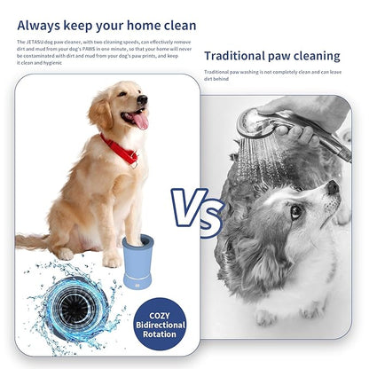 Dog Paw Cleaner，Automatic paw cleaner For dogs, Type-c Charging, Designed For Small To Medium Sized Dogs ，Easy To Carry，Keeps Homes Clean (blue)
