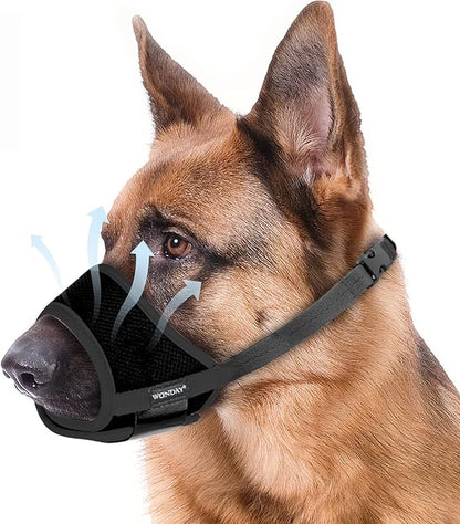 Dog Muzzle for Medium Dogs, Dog Muzzle for Large Dogs Biting, Soft Nylon Muzzle Anti Biting Barking Chewing,Air Mesh Breathable Drinkable Adjustable Pet Muzzle for Medium Large Dogs XL Black