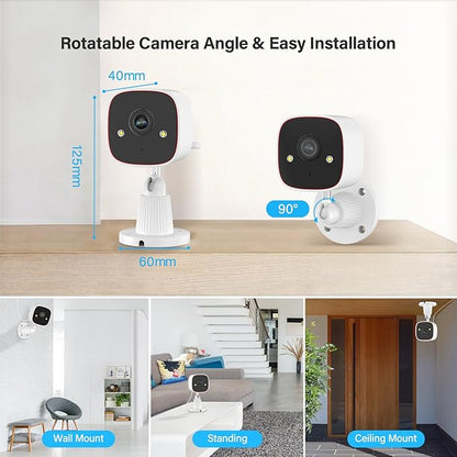 Jennov Outdoor/Indoor Security Cameras 5Ghz/2.4Ghz, 2K HD WiFi/Color Night Vision/Motion Detection /2-Way Audio/IP66 Waterproof Pet Dog Cat Baby Monitor Camera for Home Security