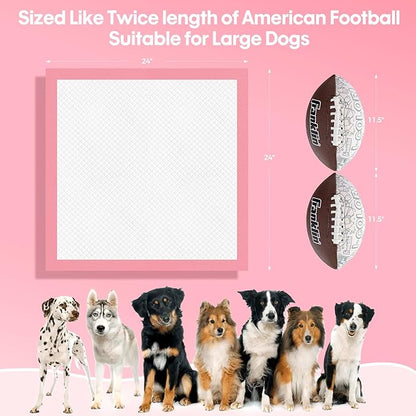 BinetGo Pink Disposable Pee Pads for Dogs, 40 Count 24” x 24” Large Wee Wee Pads for Urine, Extra Absorbent Unscented Puppy Pads, Pet Training Pads for Dogs, Pink Doggy Pee Pads for Indoors
