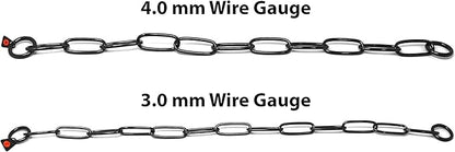 Herm. Sprenger Black Stainless Steel Long Link Fur Saver Dog Training Collar | No-Pull Slip Chain for Small Medium Large Dogs for Easy Control Made in Germany | 3mm, 53cm (21in)