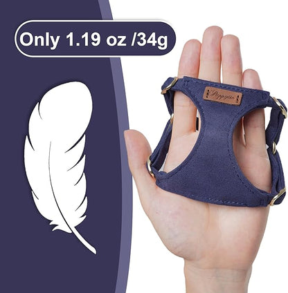 Puppytie No Pull XXS Puppy Harness with Multifunction Dog Leash,Soft Adjustable No Choke Escape Proof Pet Harness Vest,Navy,XXS