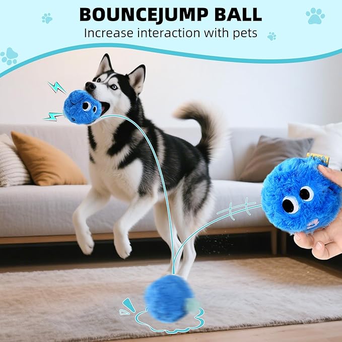 Dog Squeaky Toy, No Stuffing Plush Ball Dog Toy for Small Meduim Breed, Indestructible Puppy Chew Toys for Teething Chewing Interactive Fetch Play to Keep Them Busy, Blue, 3.1Inch
