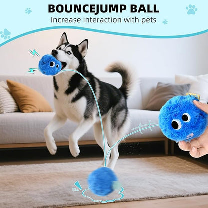 Dog Squeaky Toy, No Stuffing Plush Ball Dog Toy for Small Meduim Breed, Indestructible Puppy Chew Toys for Teething Chewing Interactive Fetch Play to Keep Them Busy, Blue, 3.1Inch