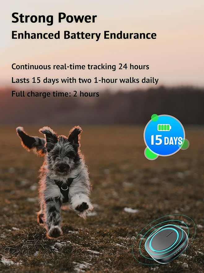 Aorkuler Outdoor GPS Dog Tracker – Ideal for Remote & Rural Areas, No Phone or Signal Needed, Real-Time Tracking for Daily Walks, Hiking, Farms, and Large Open Spaces – No Monthly Fees (Tracker 2)
