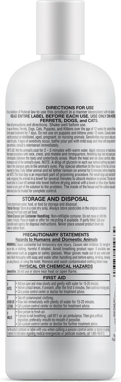 Happy Jack Paracide Flea & Tick Shampoo and Treatment for Dogs & Cats, Flea and Tick Prevention for Pets, 8 oz