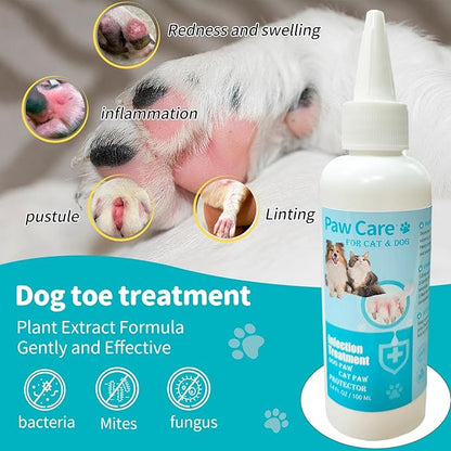 Itch Relief Dog Paw Cleaner, Dog Licking Paws Treatment, 3.4oz Dog Paw Cleaning Solution, Dog Foot Cleaner, No Rinse Pet Toes Drops Safe Cat Cleanser Care for Cleaning Grooming