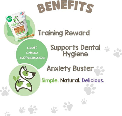 Nature Gnaws USA Turkey Tendons for Dogs (8oz) - Delicious Grain Free Reward Snack for Small, Medium & Large Breeds - Premium Natural Dog Chew Treats