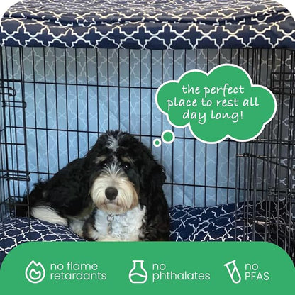 Molly Mutt Romeo & Juliet Dog Crate Cover, 100% Cotton Canvas Cover with 2 Roll-Up Panels, Ideal for Dog or Cat Crate, Durable, Washable, and Free of Harmful Chemicals, 30" x 21" x 24"