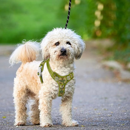 BARKBAY No Pull Dog Harness Large Reflective Dog Harness with Front Clip and Easy Control Handle for Walking Training Running with ID tag Pocket(Camo,XS)