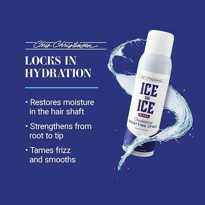 Chris Christensen Ice on Ice Ultra Conditioning Dematting Spray, Dog Conditioner, Groom Like a Professional, Lightweight Formula, Dematts & Detangles, Conditions & Protects, Made in The USA, 13.2oz
