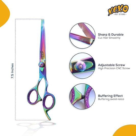 Straight Dog Scissors - Essential Scissors for Pet Grooming - 7.5" Right Handed Sharp Stainless Steel Shear