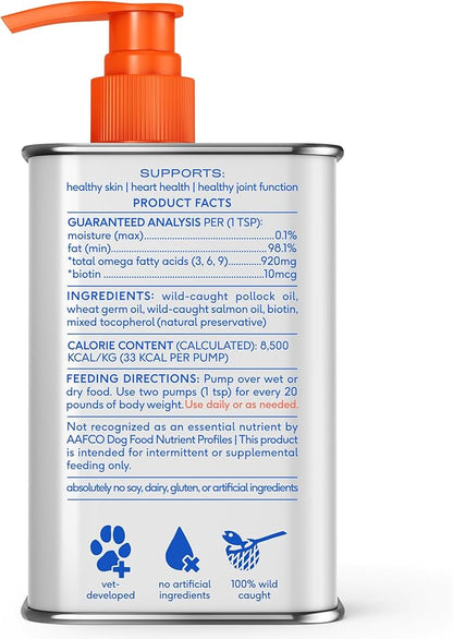 Native Pet Omega 3 Fish Oil for Dogs & Cats - Promotes Healthy Skin, Shiny Coat, & Strong Joints - Made with Wild Alaskan Salmon Oil for Dogs – Tasty, Fast-Absorbing Omega 3 6 9 Liquid Supplement-16oz