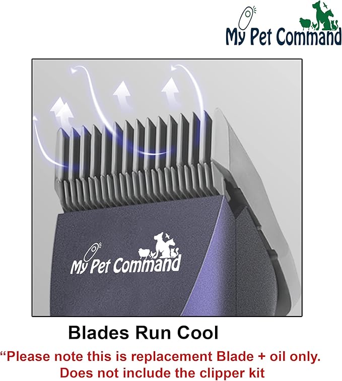 My Pet Command MPC15DS Replacement Upper Cutter Blade & Lube Oil for Cordless Pet Clipper