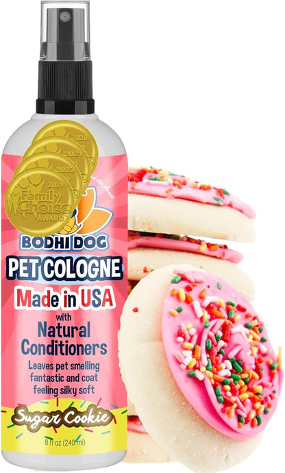 Bodhi Dog Natural Dog Cologne (Sugar Cookie) - Premium Scented Deodorizing Pet Perfume with Conditioner for Dogs & Cats - Keeps Pets Fresh & Clean - Gentle and Safe Formula, Made in USA (8 Fl Oz)