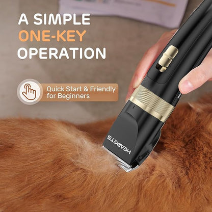Dog Clippers for Grooming, Low Noise, Electric Quiet, Adjustable Clipper Comb, Rechargeable Cordless Dog Hair Clippers for Dogs Cats Pets, Black
