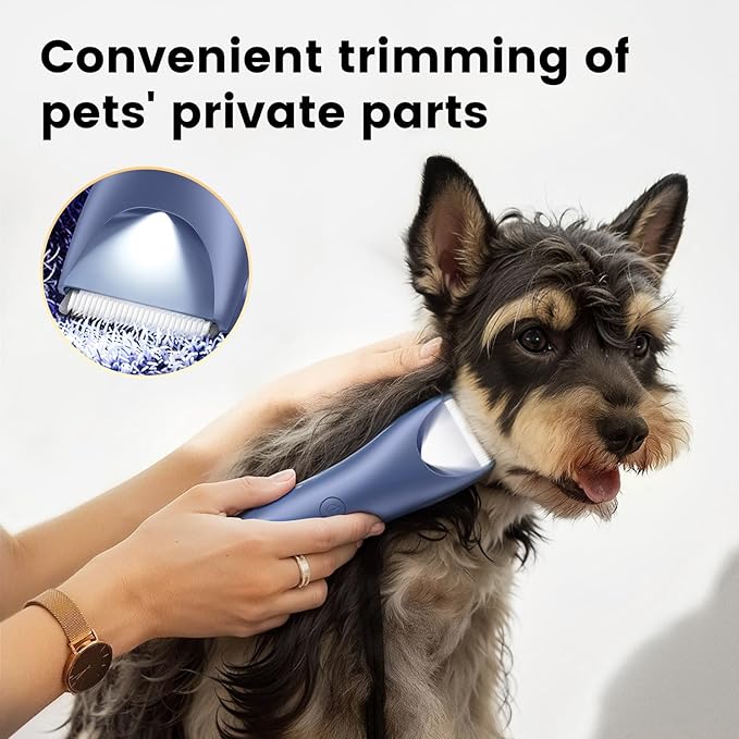 Dog Clippers Pet Grooming Kit, Low Noise Dog Hair Trimmer for Grooming Cordless Pet Shaver with LED Light for Dogs Cats Animals