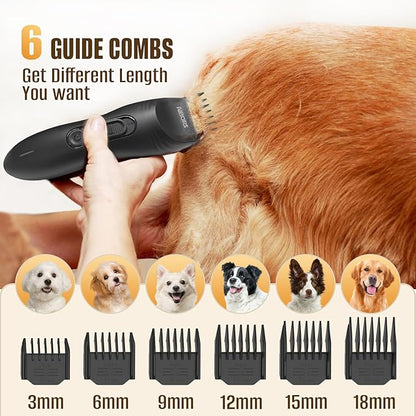 Dog Clippers for Grooming, 2200mAh Dog Shaver Clippers Kit Low Noise, Rechargeable Cordless Electric Trimmer Quiet Hair Clippers Set for Dogs Cats Pets