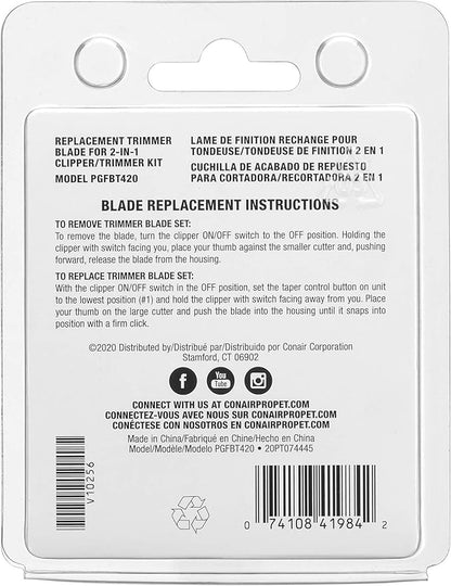 CONAIRPROPET Pet Trimmer for Grooming Replacement Blade, Compatible with PGF420 and PGRD420,Silver