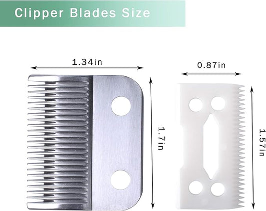 Replacement Clipper Blade Compatible with W-AHL #30-15-10 Pro Ion, Iron Horse, Show Pro Plus, U-Clip, and Deluxe U-Clip，Professional Pet Animal Dog Standard Adjustable Blade Set