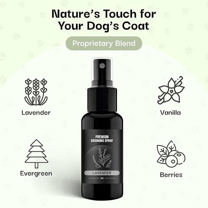 605Products Premium Dog Cologne & Odor Eliminator - Long Lasting Puppy Perfume, Deodorant & Grooming Spray with Essential Oils, 2oz Lavender (3-Pack)