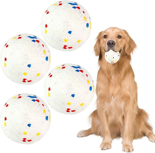 Dog Balls Dog Toys 4pack Tennis Balls for Dogs, Durable Chew Toy Water Toy Fetch Ball for Large Medium Small Dog and Puppies, Perfect for 2.5" Automatic Dog Ball Launcher (ETPU Material)