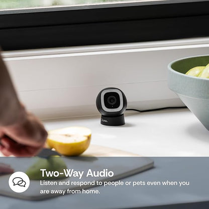 Luna Indoor/Outdoor Camera, Wired IP65 2K Wi-Fi Cameras for Home Security, Color Night Vision with Spotlight and Siren, Pet/Human/Vehicle Motion Detection with Descriptive Alerts, Phone App (1, Black)
